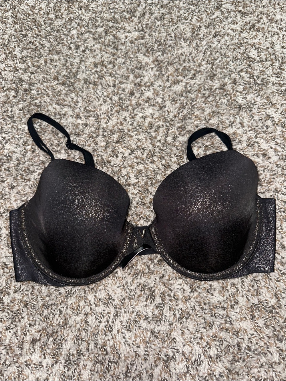 Victoria's Secret Black Shimmer Demi Lightly Lined Underwire Bra